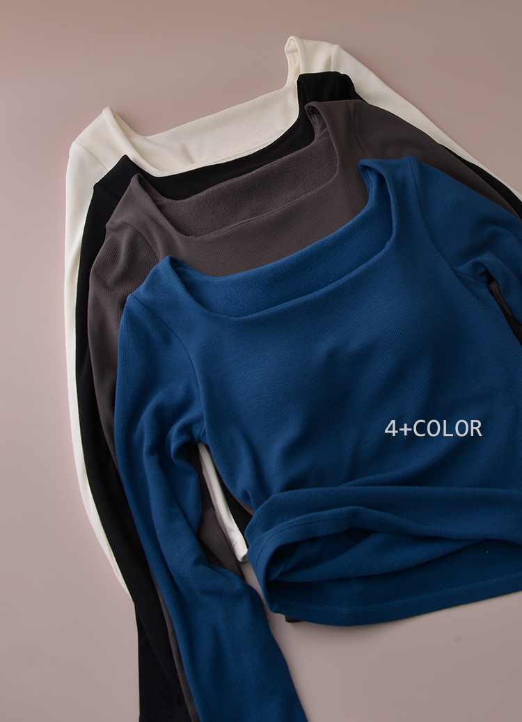 內磨毛! 保暖打底方領發熱罩杯上衣 Bra Top(發熱上衣)