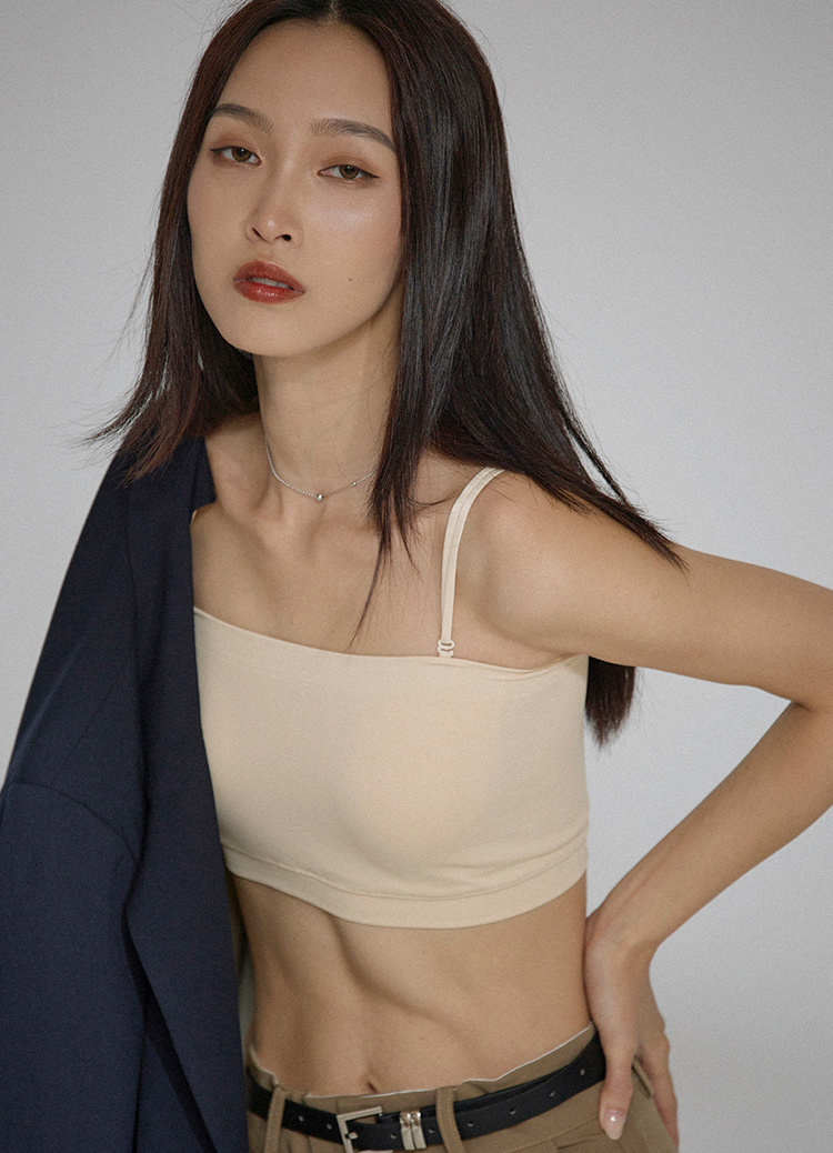 無縫防滑內搭平口小可愛 Bra Top (可拆式肩帶)