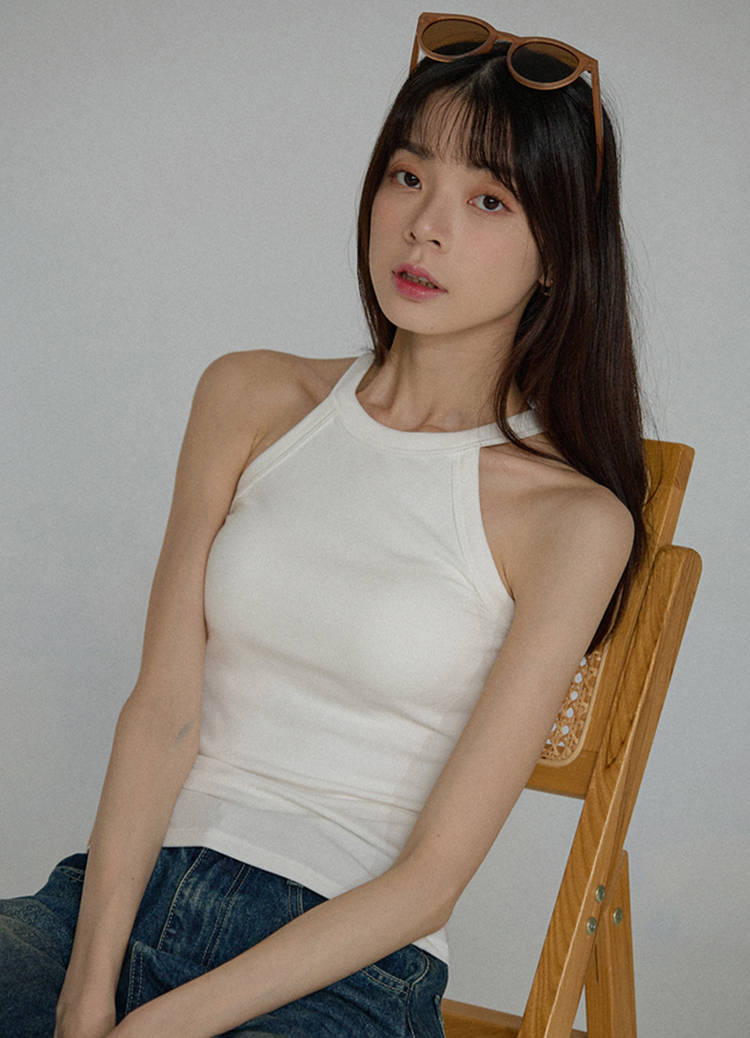 削肩繞頸網眼內裡罩杯背心 Bra Top