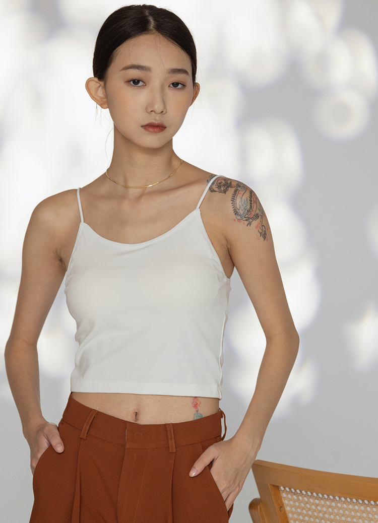 棉柔清涼細肩交叉罩杯背心  Bra Top
