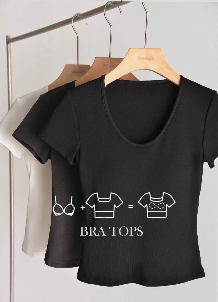 呼吸的日常! 萊賽爾透氣鵝蛋U領罩杯T恤 Bra Top