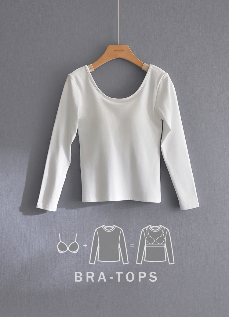 前後大U領免穿內衣罩杯T恤 Bra Top