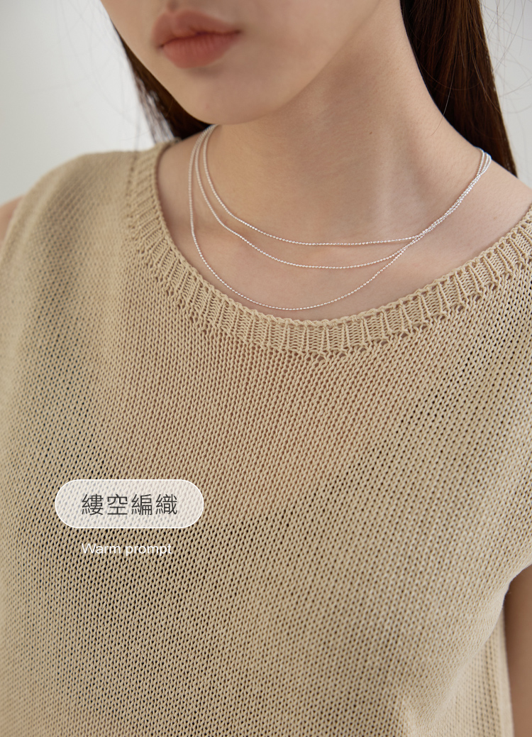 清爽渡假感亞麻針織背心