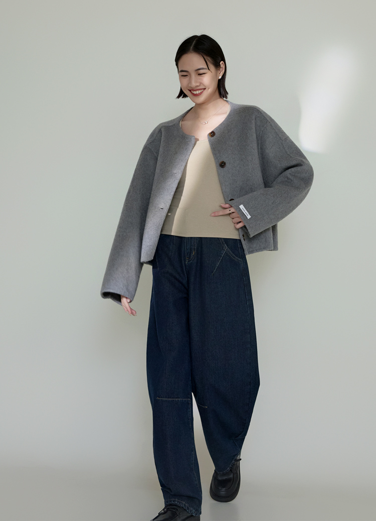 韓國歐膩赫本風廓型羊毛大衣(韓國大衣)