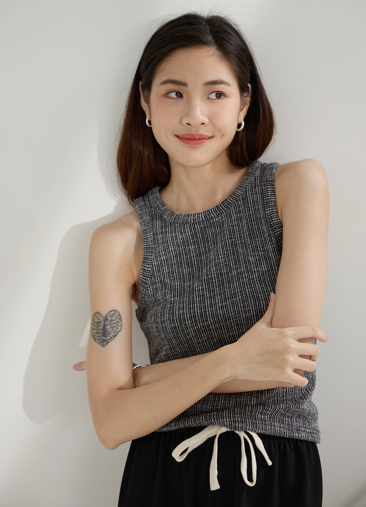 混織肌理質感彈性背心