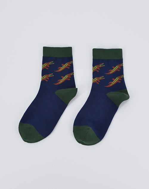 可愛趣味螢光鱷魚襪