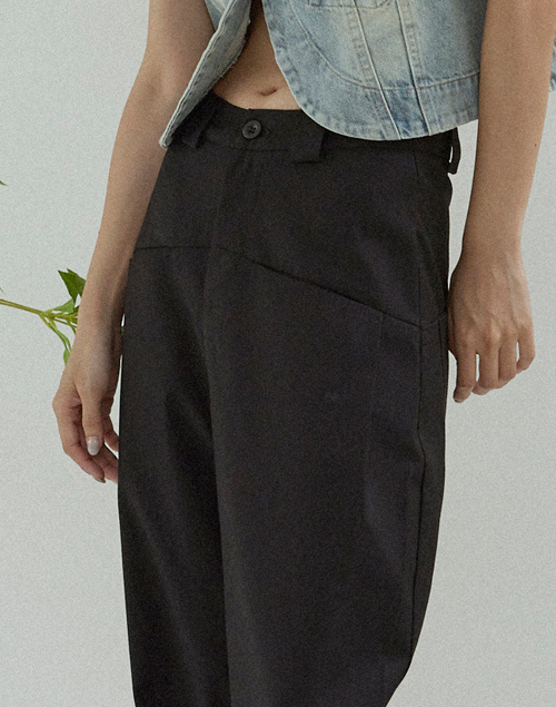 高腰繭型設計西裝寬褲