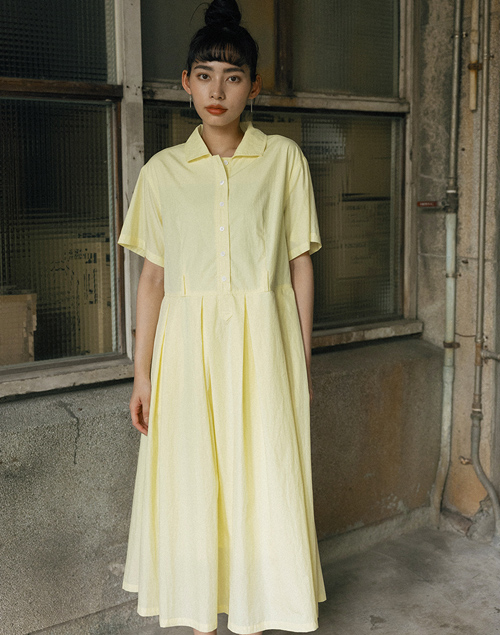 韓國輕夏文藝襯衫連身裙