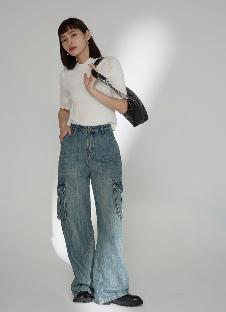 立領羅紋素面針織衫 打底衫