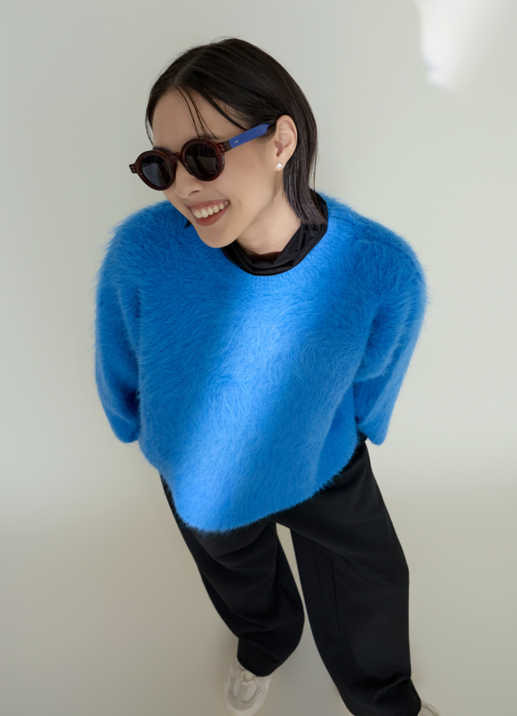 冬日多巴胺! 亮色系毛茸茸仿浣熊毛衣