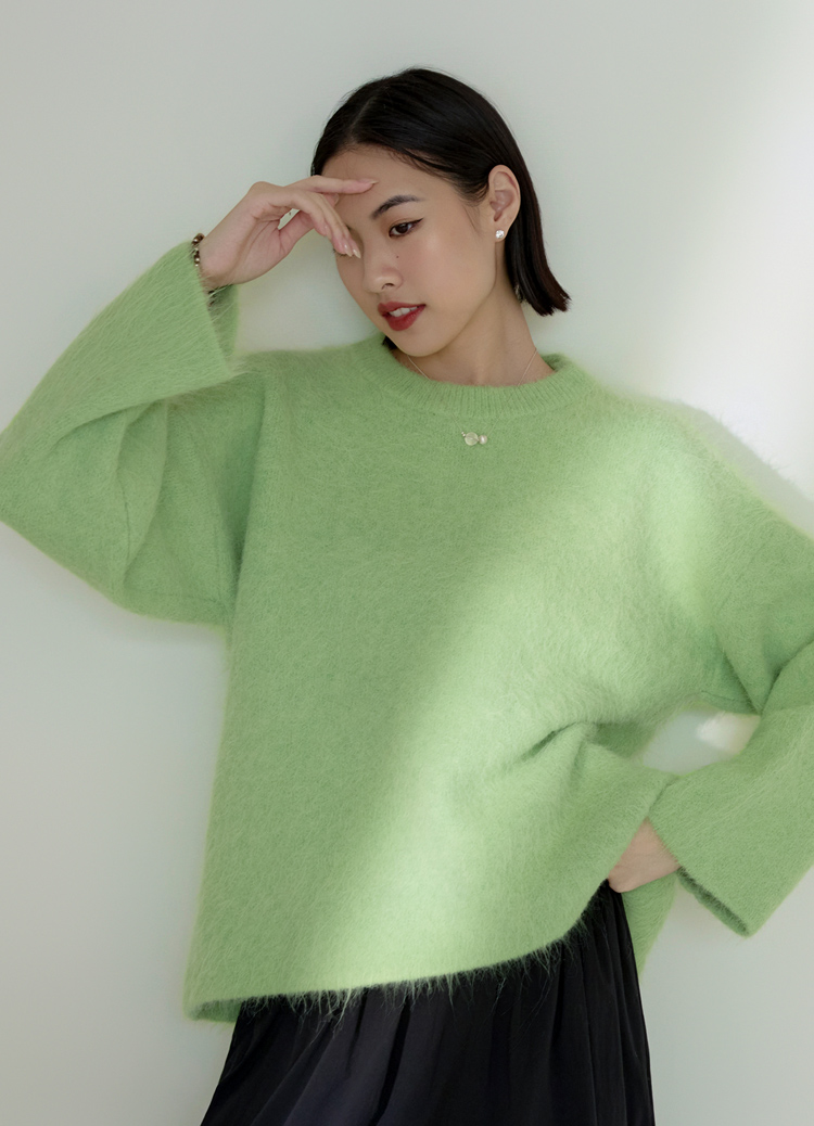 冬日多巴胺! 亮色系毛茸茸仿浣熊毛衣