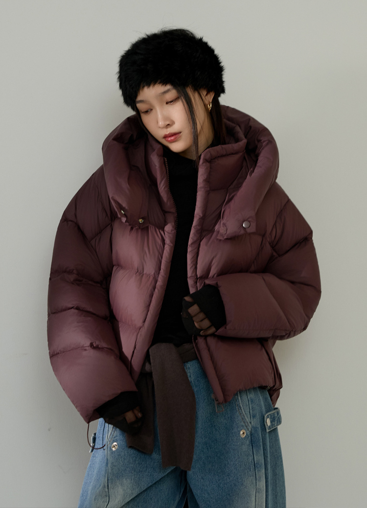 雪地級抗寒保暖! 立體暖頸高圍帽廓袖羽絨外套