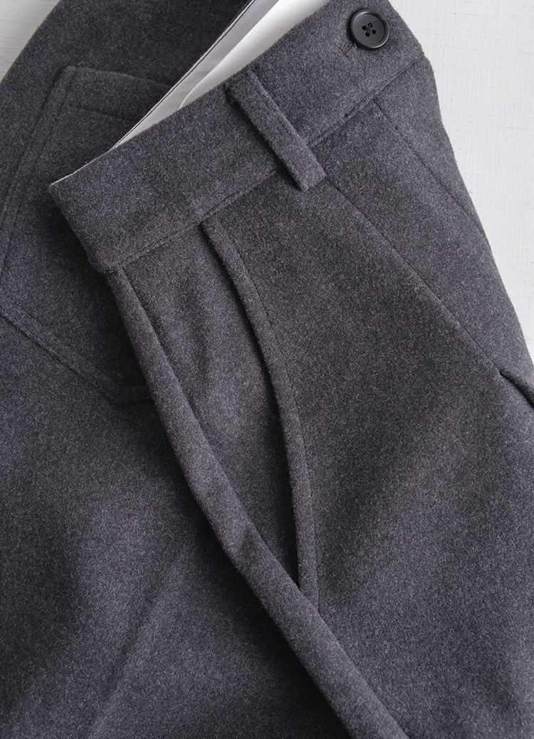 零死角! 韓國極簡老錢風挺版毛呢西裝褲