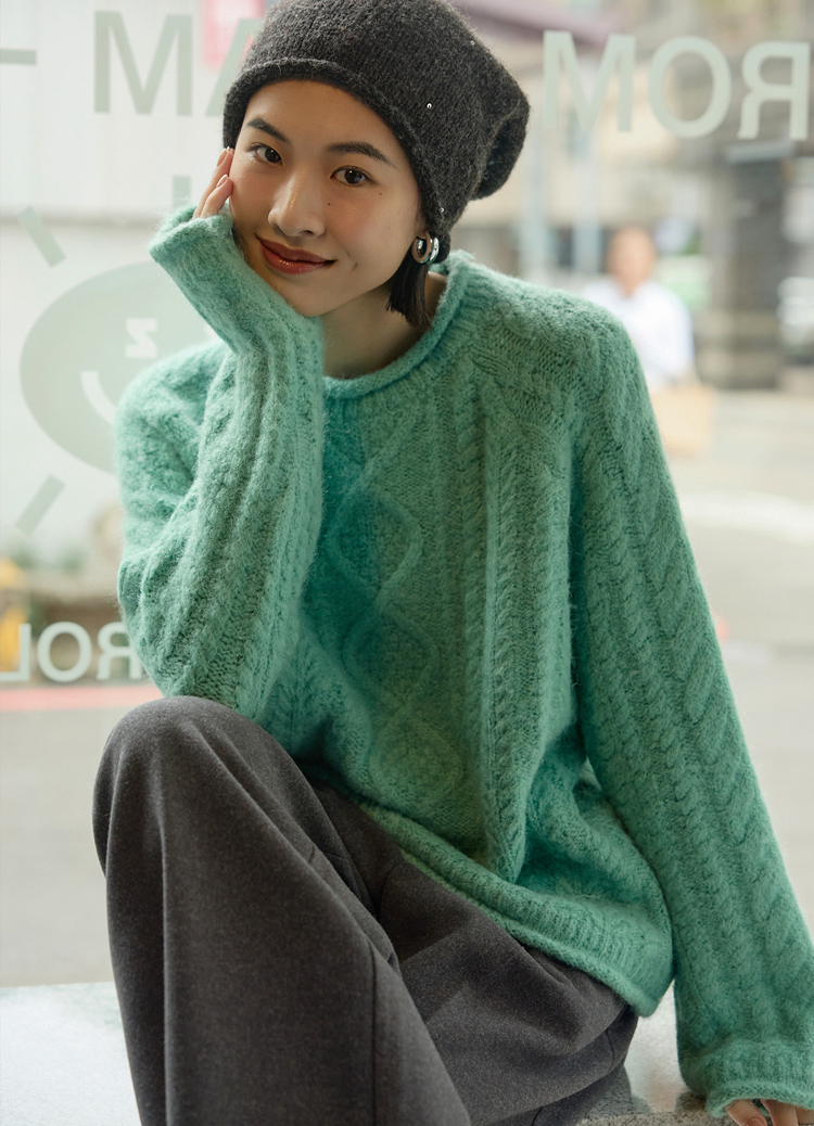 提亮好心情! 復古軟糖色系麻花捲邊毛衣