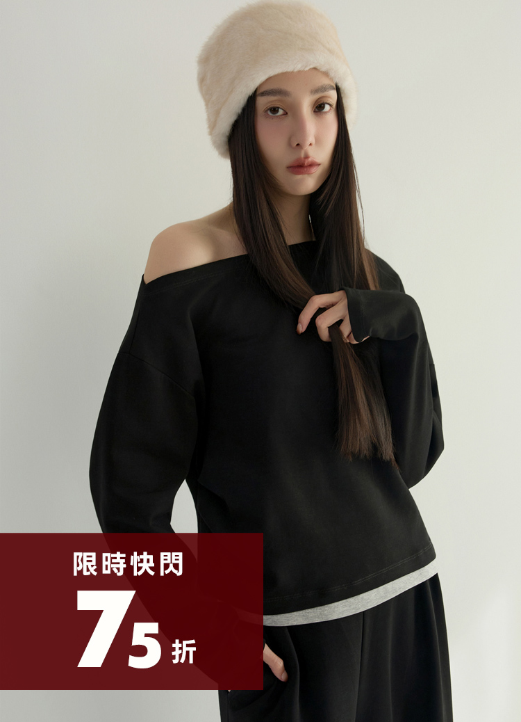 斜肩鎖骨! 超顯瘦空氣棉帥氣修身套裝