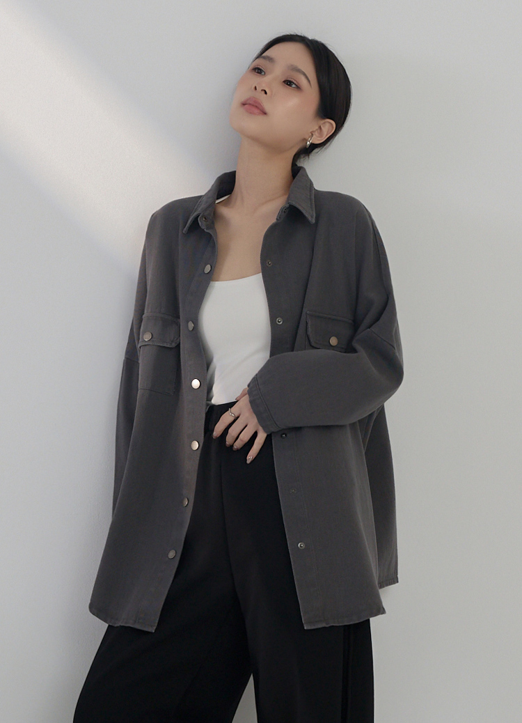 復古經典! 份量感工裝丹寧襯衫外套
