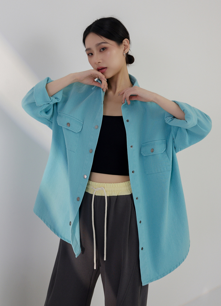 復古經典! 份量感工裝丹寧襯衫外套