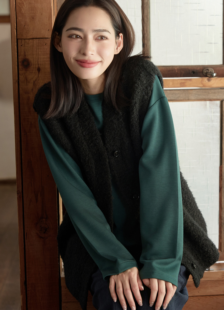 霧感黑糖QQ毛!文青萌感羊毛絨背心(毛衣背心)