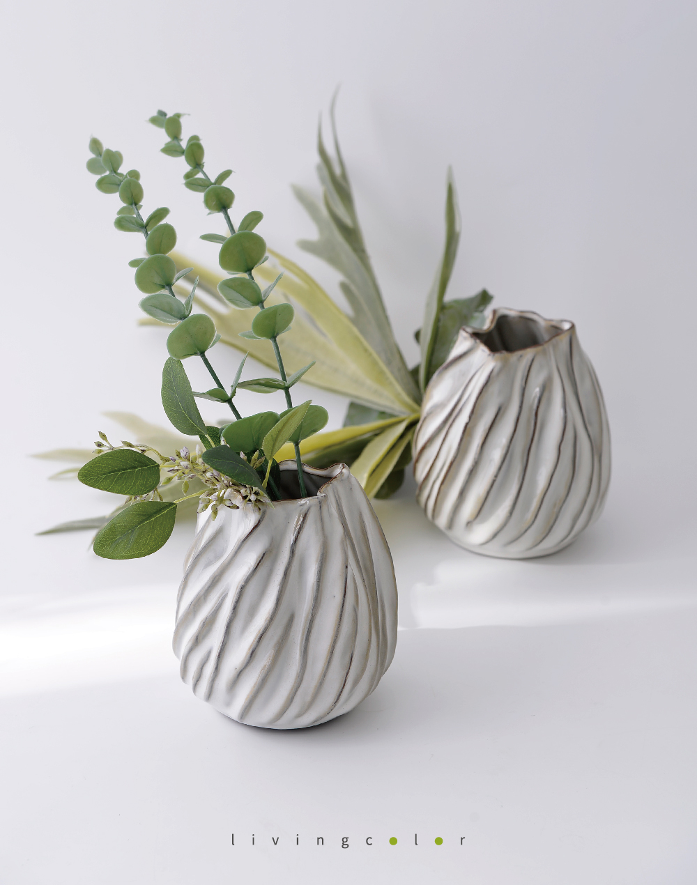 不規則海洋螺紋陶瓷花瓶(大) | Line-Up