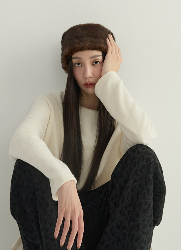 冬日奢絨仿貂毛保暖刷絨寬版髮帶 豹紋髮帶 貂毛髮帶