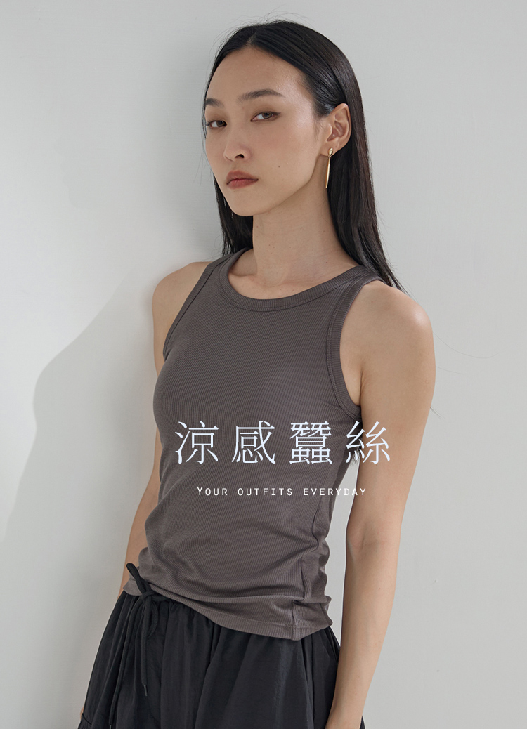 【大姐團】會呼吸的! 削肩涼感蠶絲罩杯背心 Bra Top