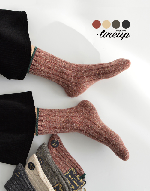 暖感雜點混色針織襪