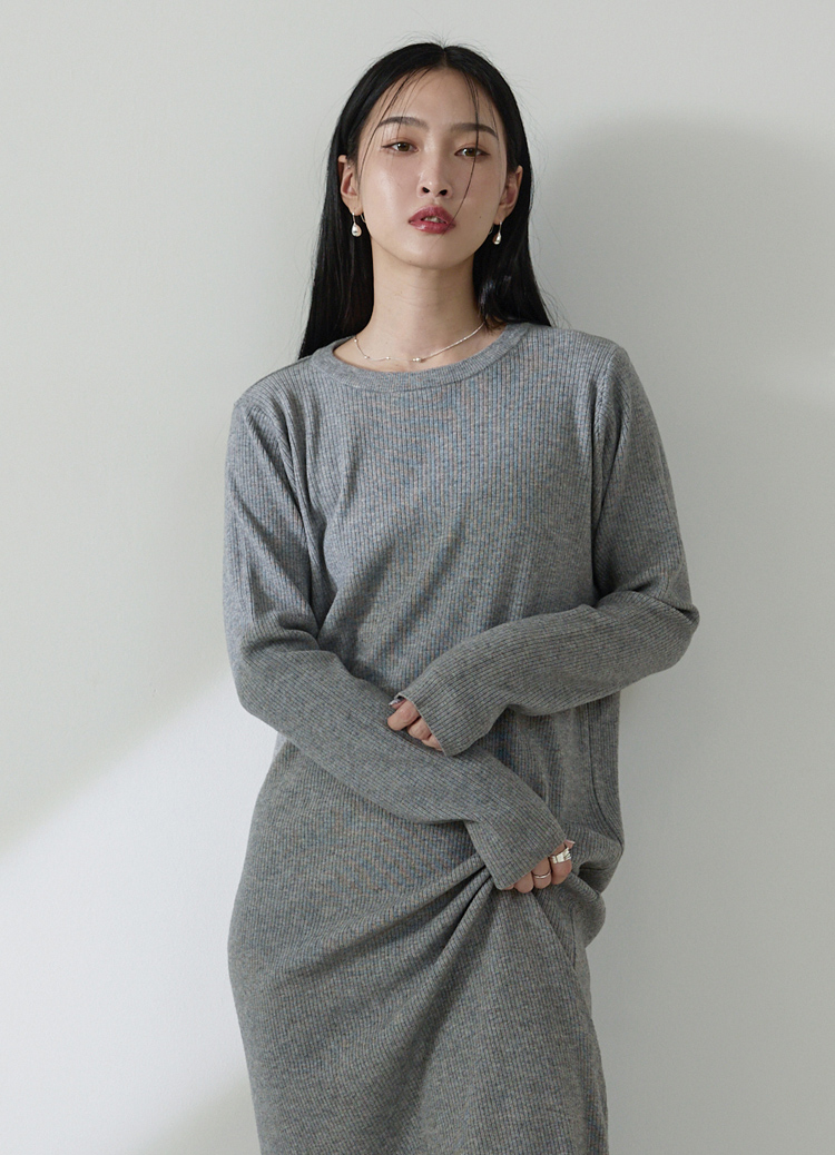 【大姐團】顯瘦懶人必備簡約針織連身裙