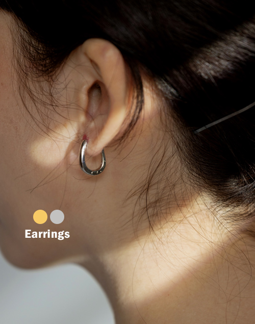 U型環狀個性耳環 S925純銀