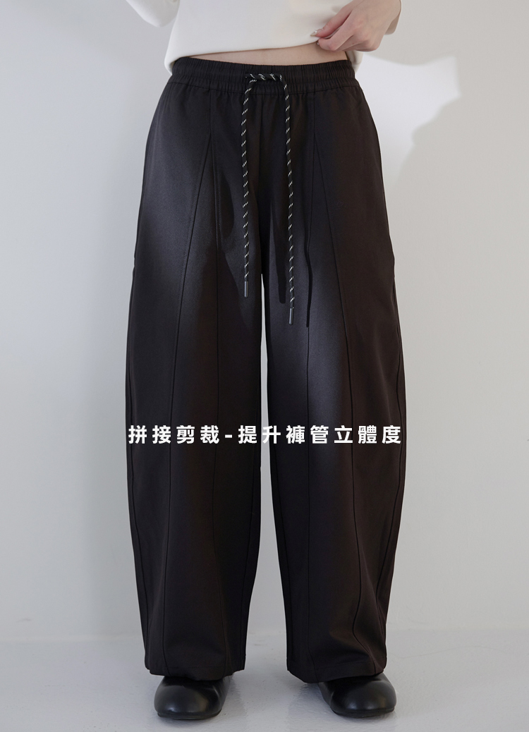 告別粗腿焦慮! 立體雙A車線挺版斜紋繭型褲 氣球褲 休閒褲